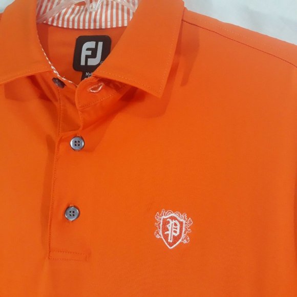 Footjoy Golf Polo Shirt Adult Medium Orange - Picture 4 of 6